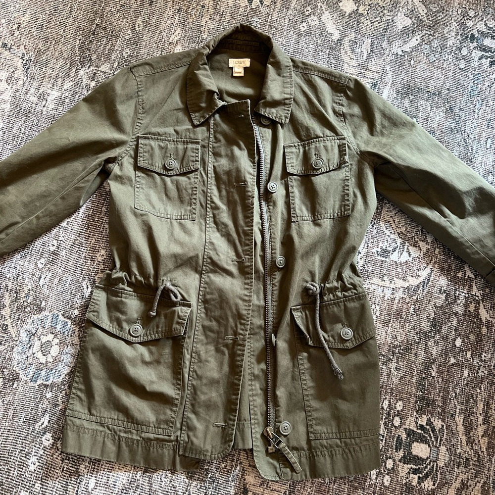 JCREW “Boyfriend Fatigue” Green 100% Cotton Jacket XS - Picture 2 of 11